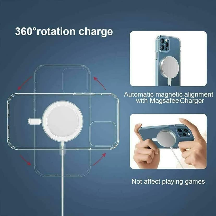 Faircost Compatible with iPhone 13 Pro Magnetic Back Case Cover MagSafe Compatible Clear Transparent view 5