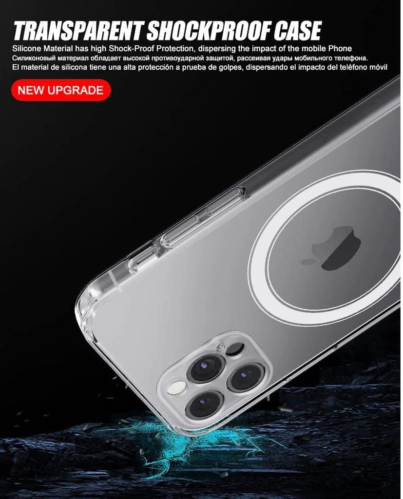 Faircost Compatible with iPhone 13 Pro Magnetic Back Case Cover MagSafe Compatible Clear Transparent view 6