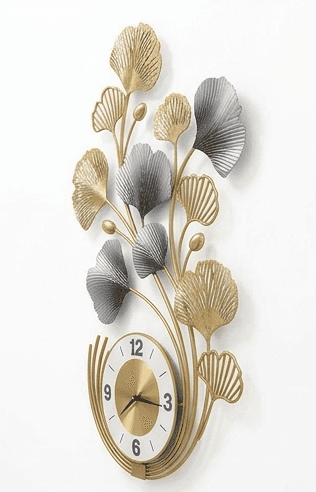 Designer Wall Clock with Abstract Floral Pattern | Modern Interior Décor Mode view 2