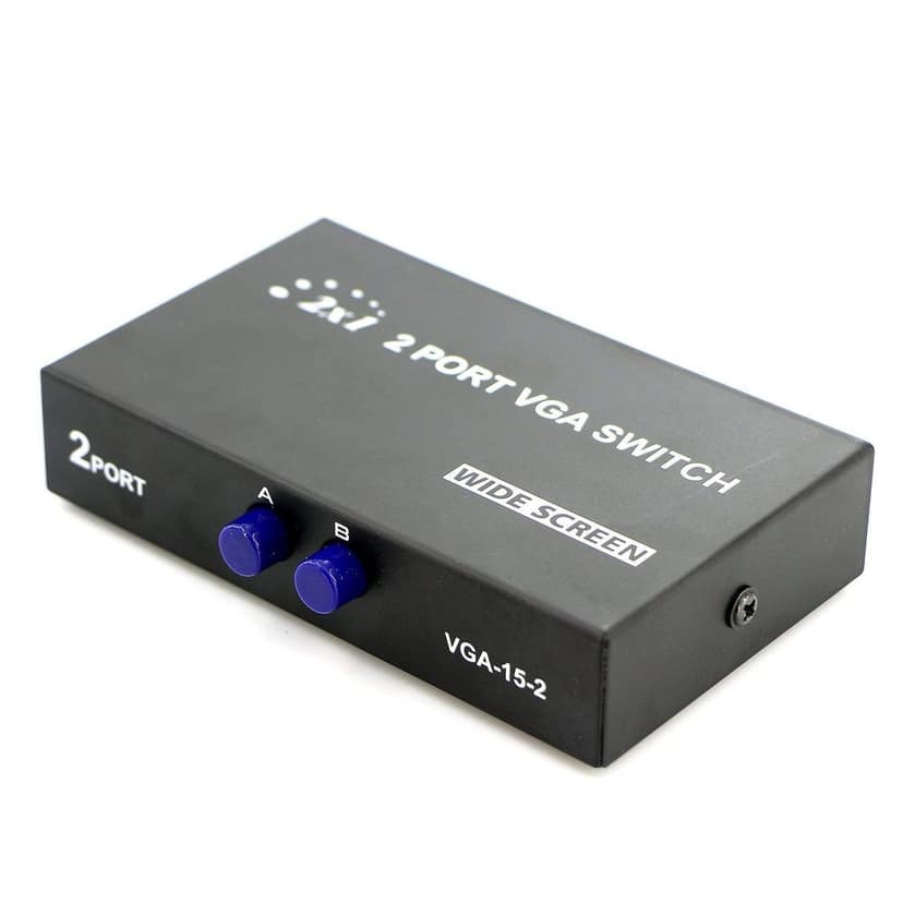 Effortless Multi-Monitor Setup: 2-Port VGA Switcher - Control 2 Monitors with 1 PC view 3