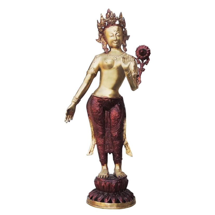 Brass Showpiece Tara Devi Statue, Height : 31 Inch (BSMAS868 A) view 2