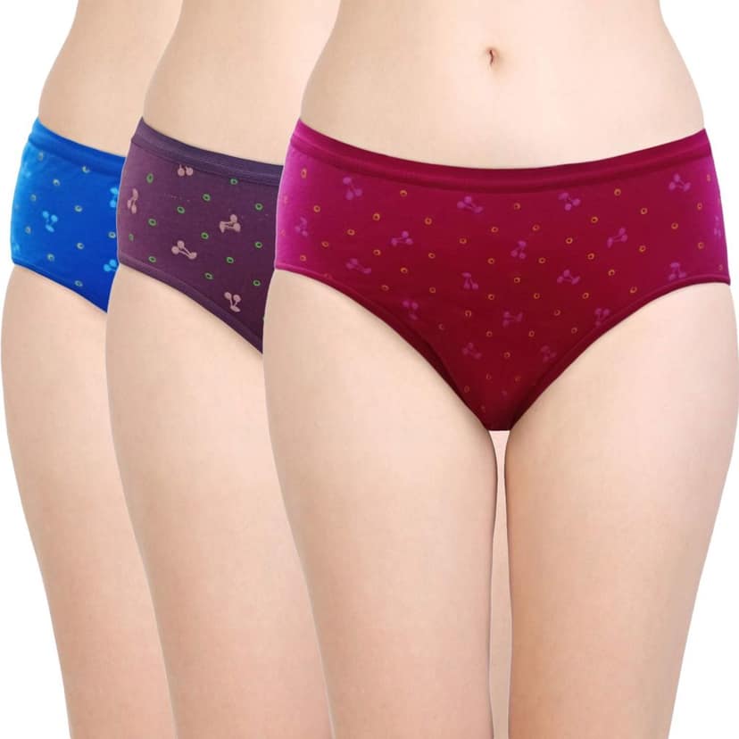 Bodycare women's combed cotton assorted Briefs Panty Pack of 3 ( 40000 )