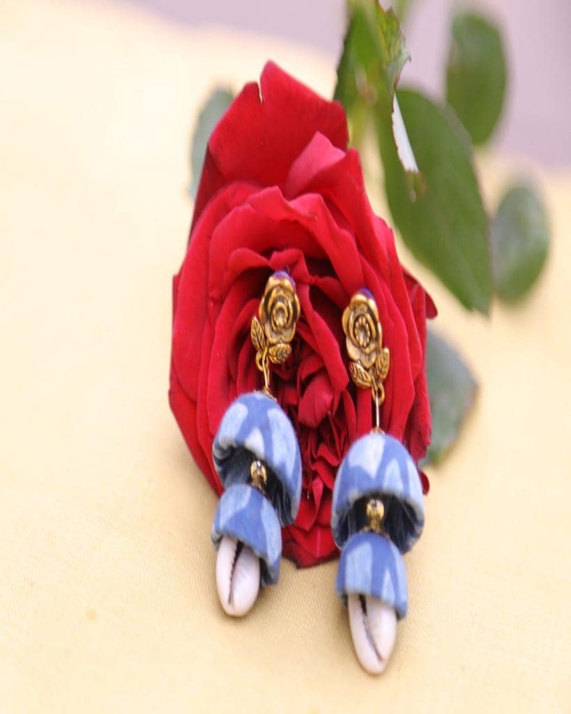 Rose Indigo Handcrafted Classy Jhumka Earrings view 4