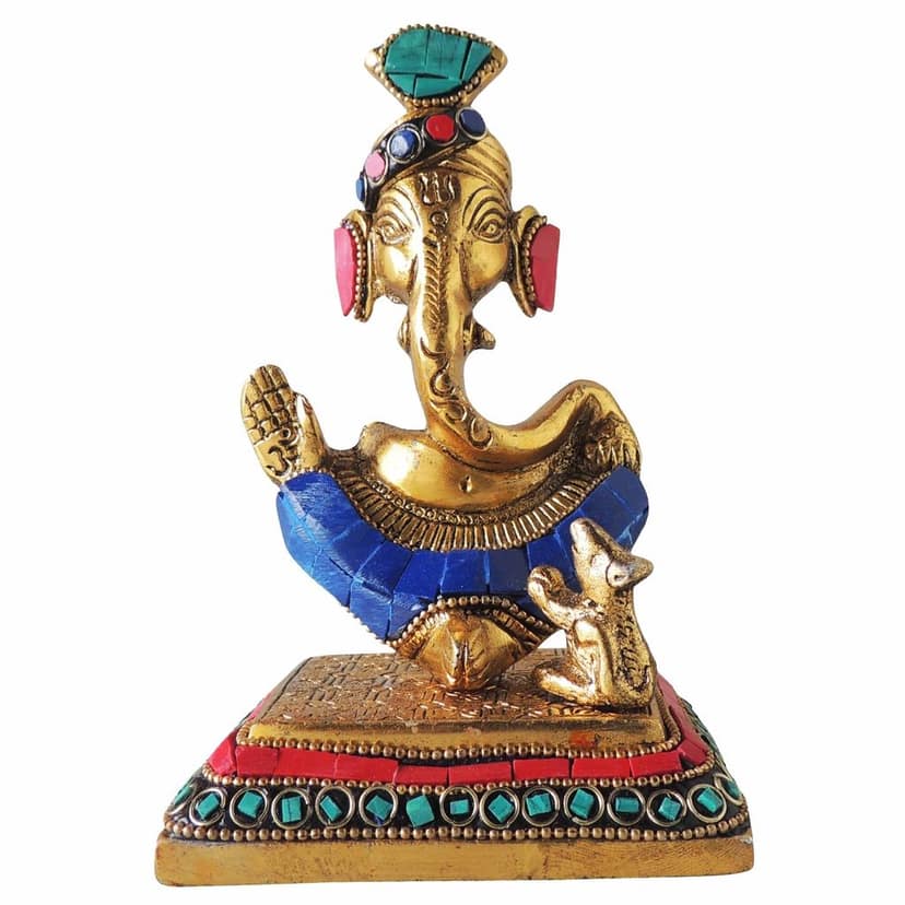 Aluminium Showpiece Ganesh Statue (ASMAS403 G) view 2