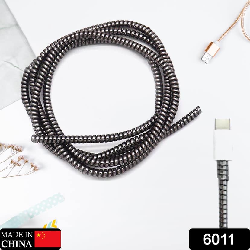 6011 Metallic Finish Cable Spiral Protector / Wire Repair / Pet Cord Protector / Headphone Saver, Cable Wrap / Cover for Mac Charging Cable view 2