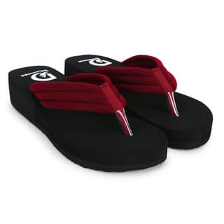 Dhamasa Stylish Black & Maroon Flip-Flops for Ultimate Comfort