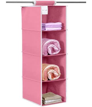 PrettyKrafts Hanging 4 Shelves Wardrobe Organiser