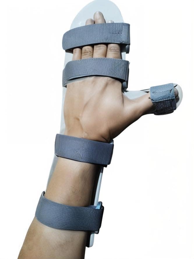Helrdx Orthotics Resting Hand Brace, Soft Stroke Hand Splint Night Support for Finger Contractures, Hand Immobilizer for Carpel Tunnel Wrist Pain, Muscle Atrophy, Arthritis, Tendonitis, Metacarpal Breaks -Universal Size