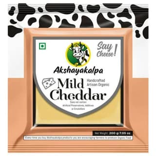 Akshayakalpa - Organic Cheddar Plain Young/Mild, 200 grams