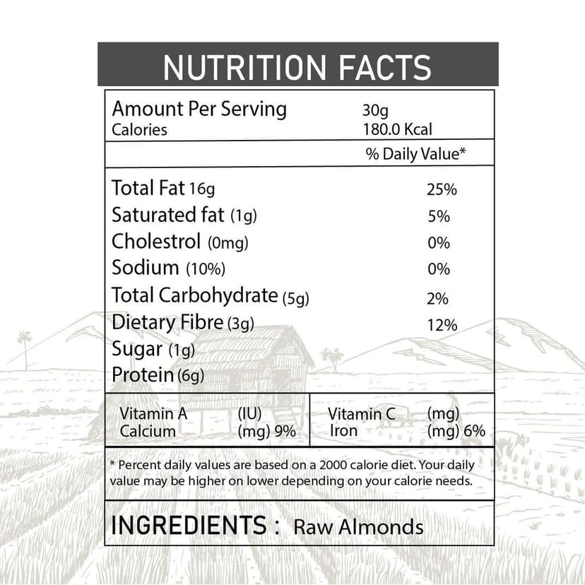 Almonds - 100% Natural Almonds Handpicked by farmers view 3