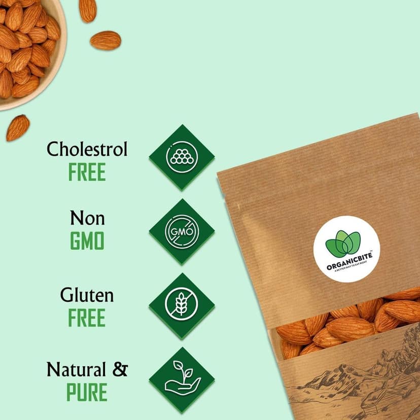 Almonds - 100% Natural Almonds Handpicked by farmers view 5