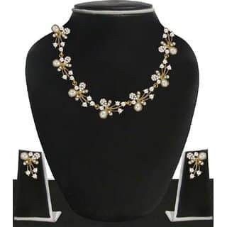 Hetprit Brass Gold Plated Jewellery Set For Woman