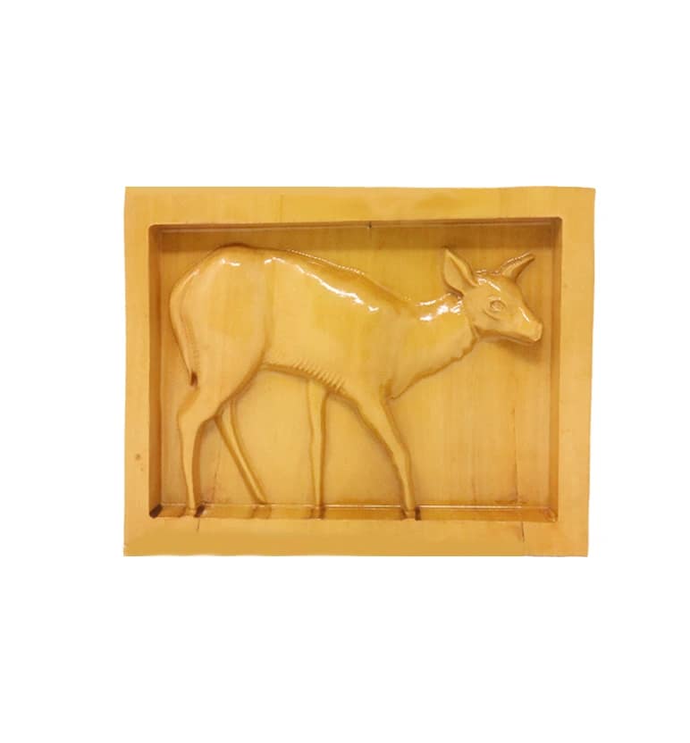 Hand-Carved Wooden Deer Frame Wall Hanging ( small size ) view 2