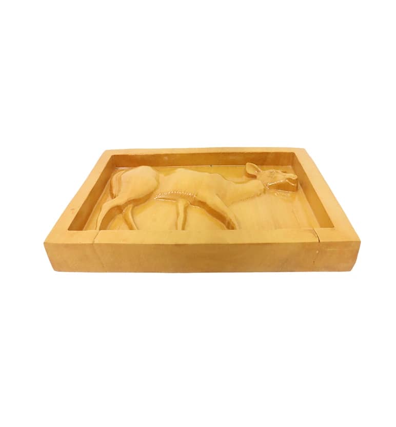 Hand-Carved Wooden Deer Frame Wall Hanging ( small size ) view 3