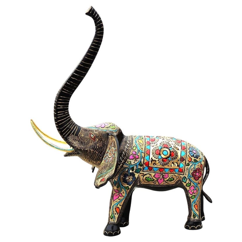Brass Showpiece Elephant Statue, Height : 24 Inch (ANMAS242 A) view 3