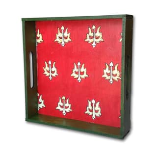 Kalamkari on MDF Tray with Square Tea Coasters DIY Kit by Penkraft