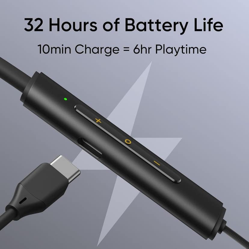 realme Buds Wireless 3 Neo in Ear Bluetooth Neckband with 13.4 Mm Dynamic Bass Boost Driver,Upto 32 Hours Playback,Fast Charge,Ai Enc,45Ms Low Latency,Ip55 Dust&Water Resistannt&Bluetooth V 5.4 Black view 6