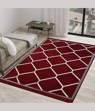 RADECOR Grey Chenille Carpet Others 5x7 Ft