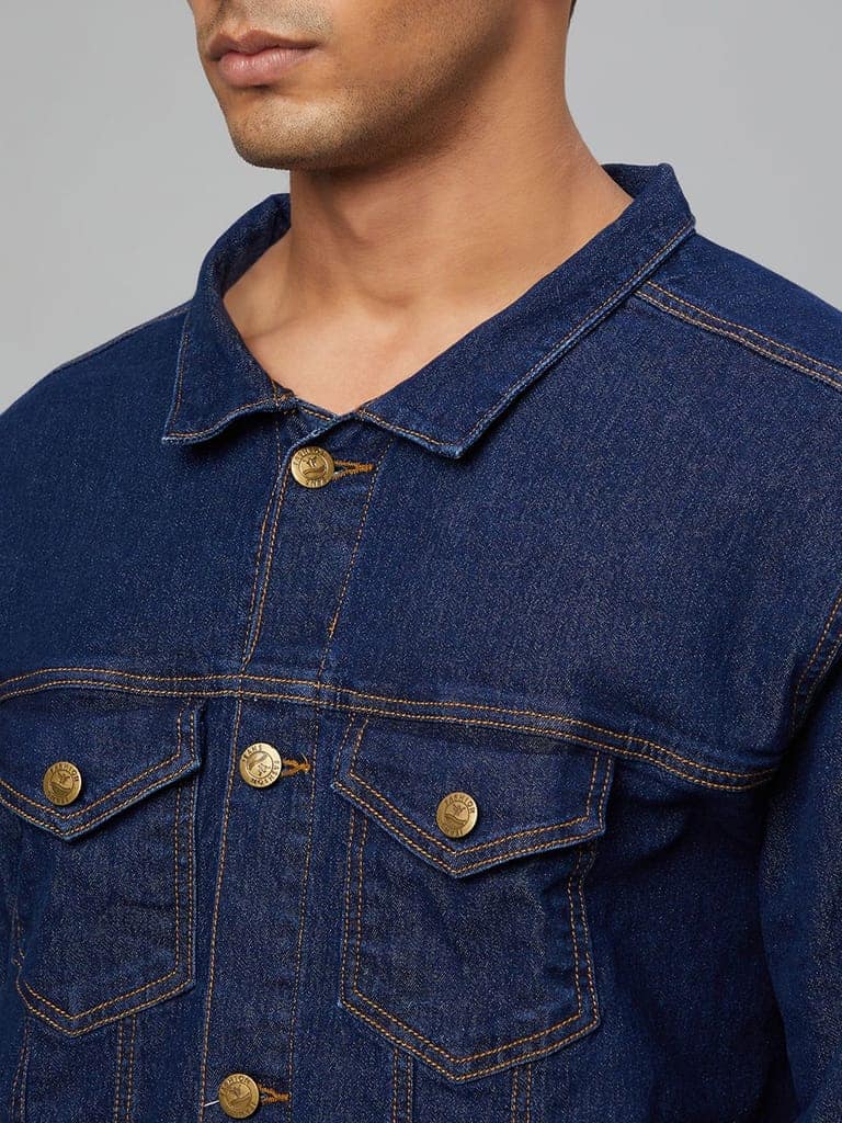 FTX Full Sleeve Solid Men Denim Jacket view 4