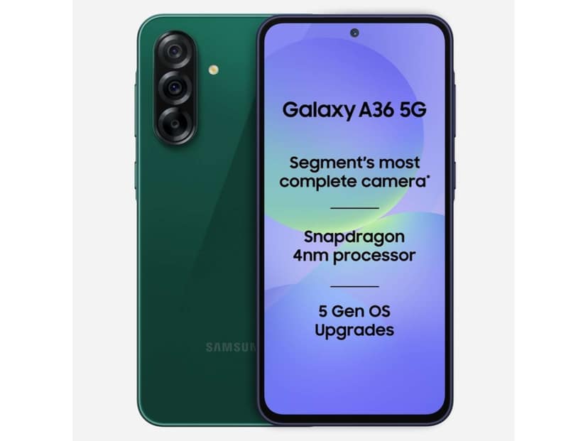 Samsung A36 5G Smartphone, 8GB RAM, 256GB Storage - Dark Green