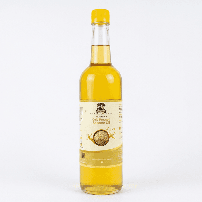 Wood Pressed Sesame Oil (Cold Pressed | Chemical-Free | HRK Farms)