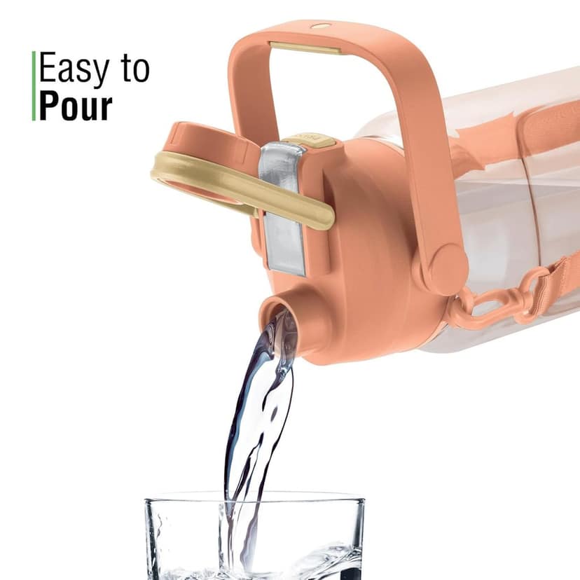 MILTON Eros 1500, 2-in-1 Sip or Gulp Lid Water Bottle 1.47L | Unbreakable Plastic - Crystal Clear Design | Leak-Proof & BPA-Free, One-Click Open | Ideal for Office, Gym & Travel Use view 2