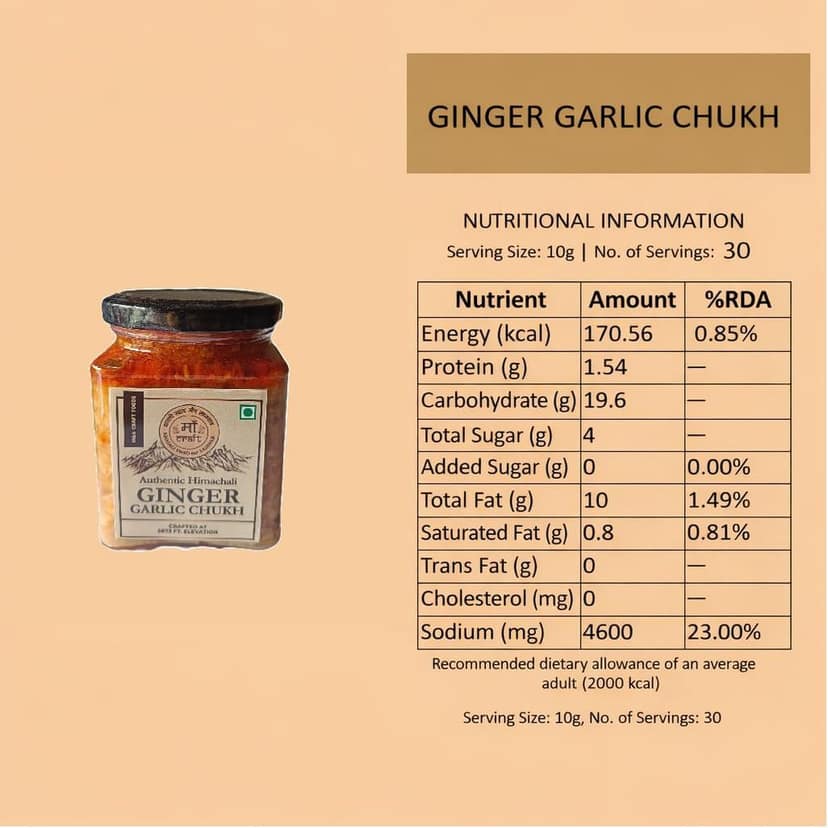 Maa Craft Ginger Garlic Chukh | Himachali Chukh Chutney | Spicy Ginger Garlic Sauce | Traditional Himalayan Chutney | No Preservatives | 300g view 4