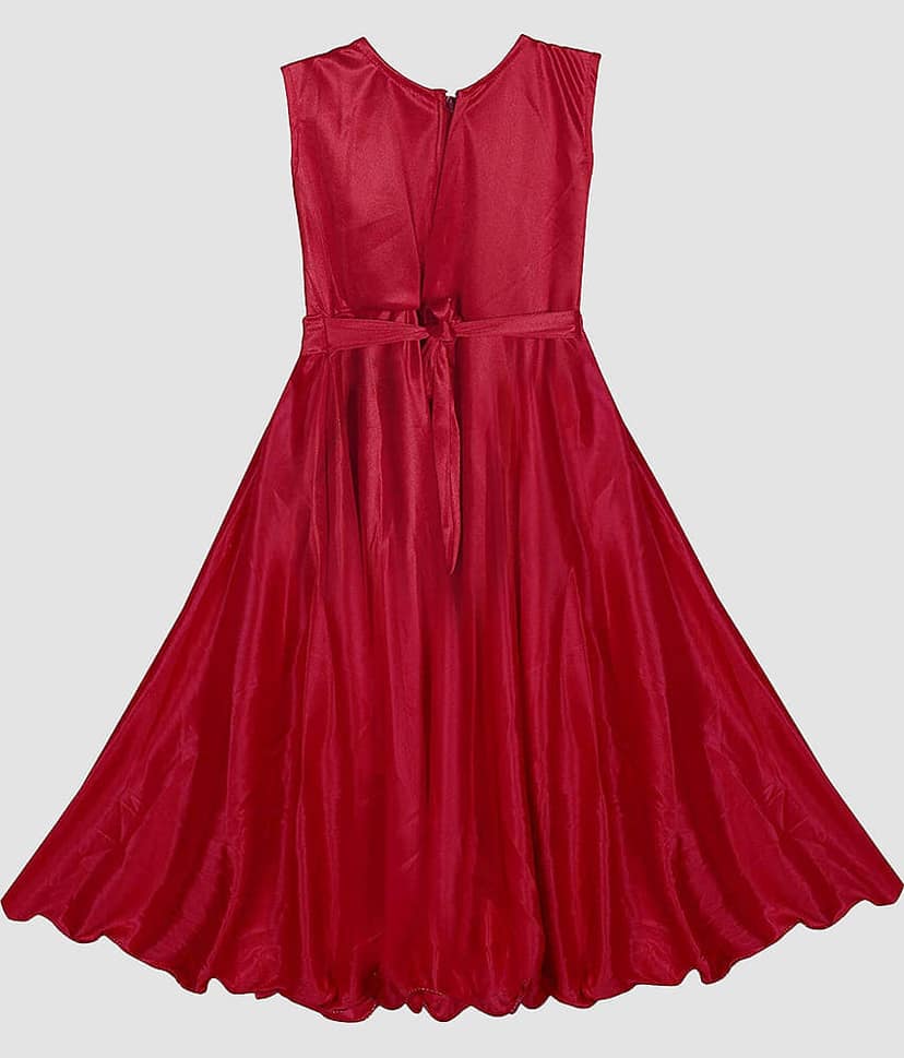9stiches - Red Lycra Girls Frock ( Pack of 1 )