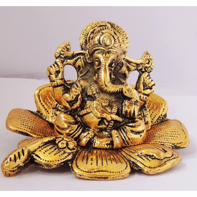 Aluminium Showpiece Gudal Ganesh (ASMAS288 G) view 2