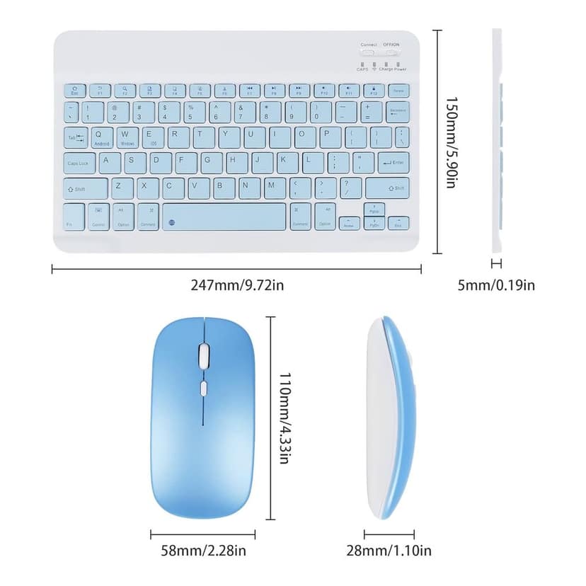 Wireless Keyboard Mouse Combo, 2.4 GHz Wireless, Wireless Keyboard for Laptop 78 Key and Mouse Set 2.4G Ultra-Thin Sleek Design view 6