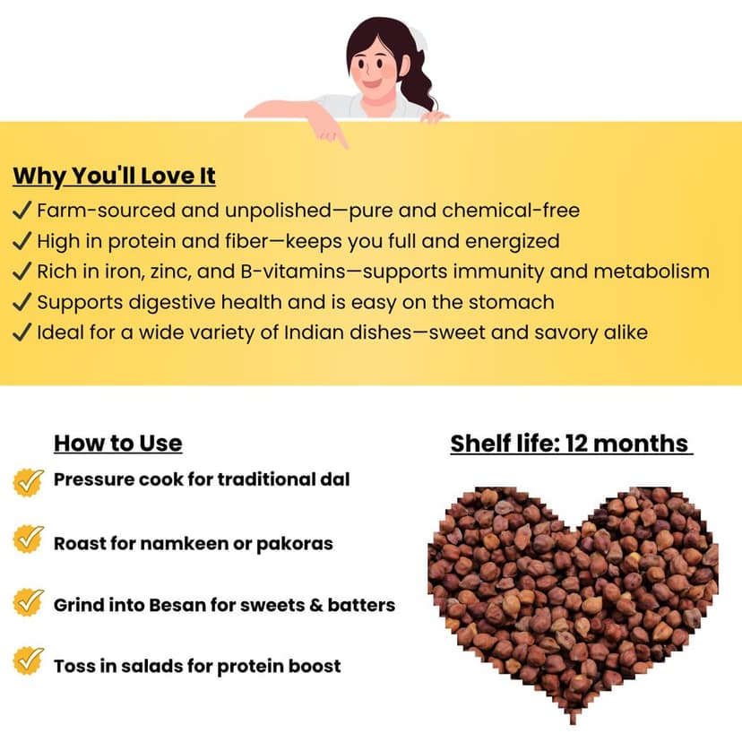 Desi Chana (Whole Bengal Gram) view 3