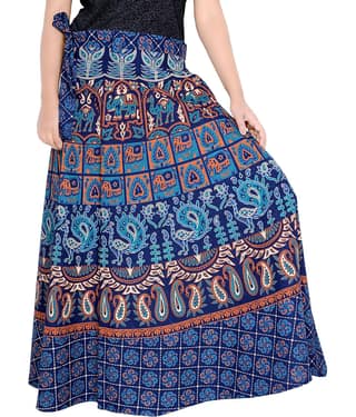Sttoffa Cotton Wrap Skirt - Turquoise