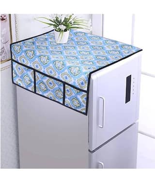 Aazeem Polyester Abstract Fridge Covers ( 35 96 ) Pack of 1 - Navy