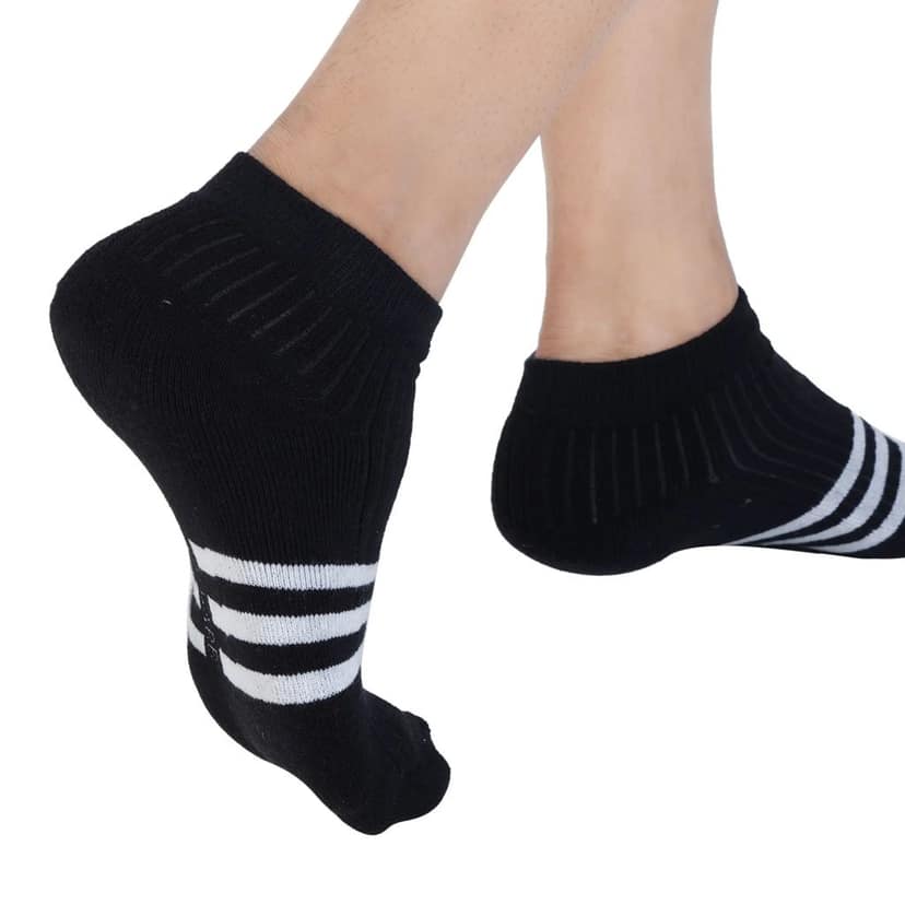Cotton Ankle Socks for Men and Women - Black view 5
