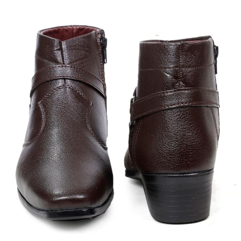BXXY Men's New Height Increasing with Strapped Zipper and Buckle Boots for All Occassions and All Seasons view 9