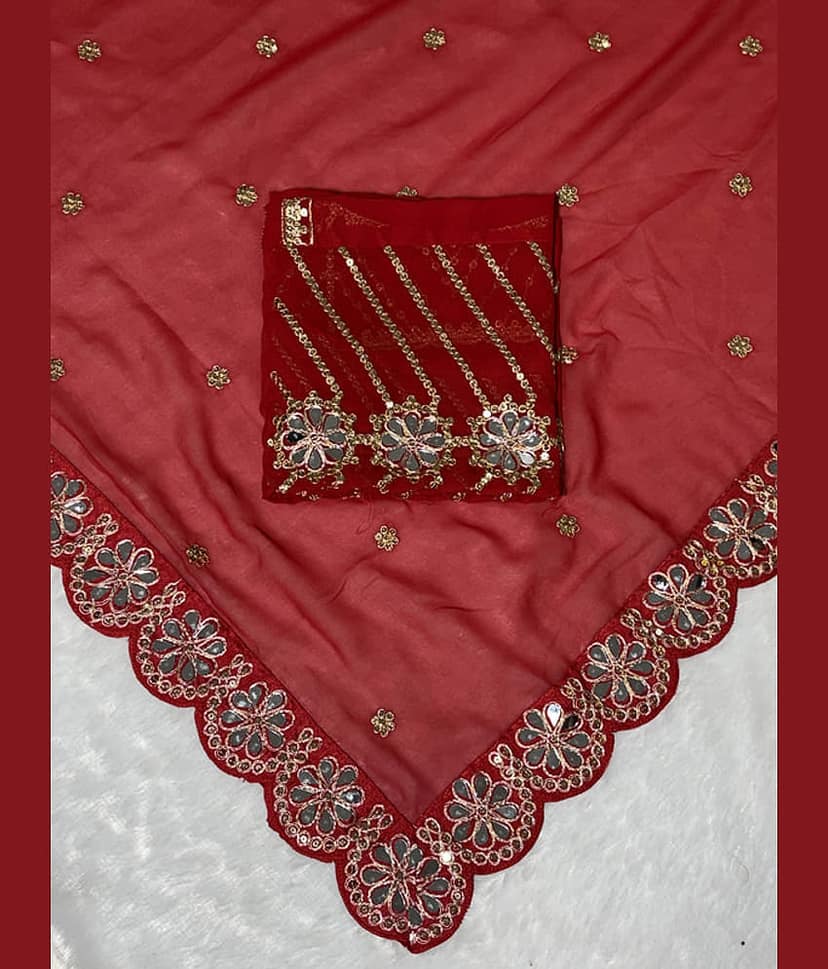 ofline selection Georgette Embroidered Regular Saree With Unstitched Blouse Piece ( Navy Blue ) view 2