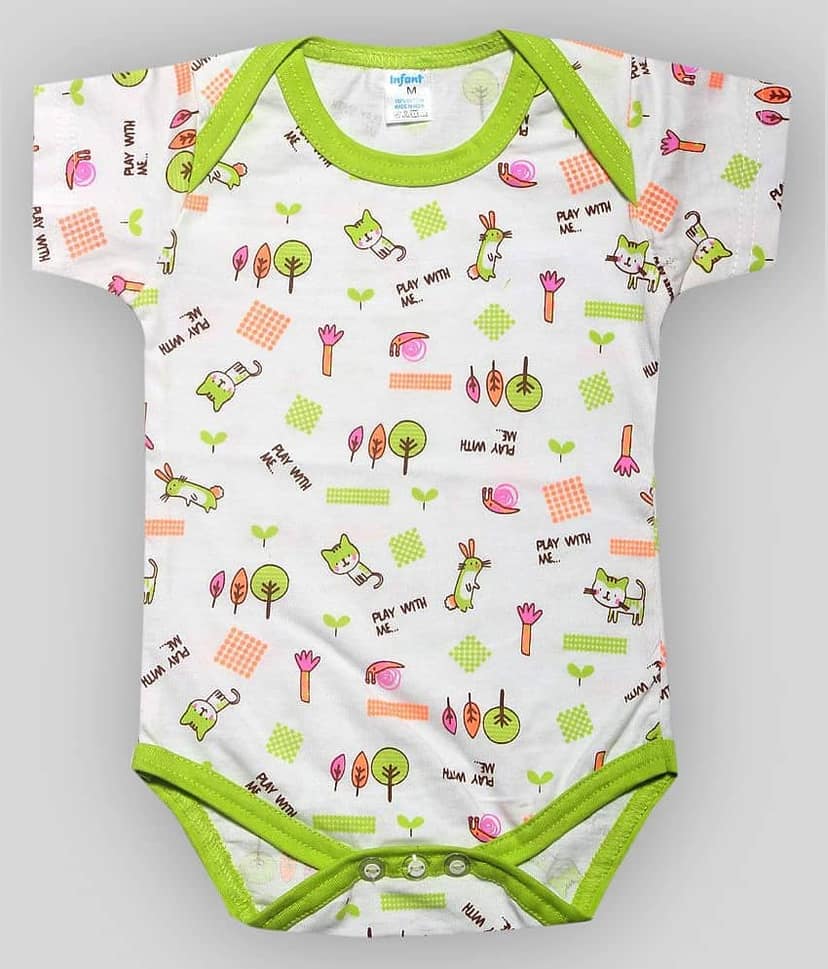 INFANT Pack of 1 Unisex for Baby Cotton Bodysuit ( Green )