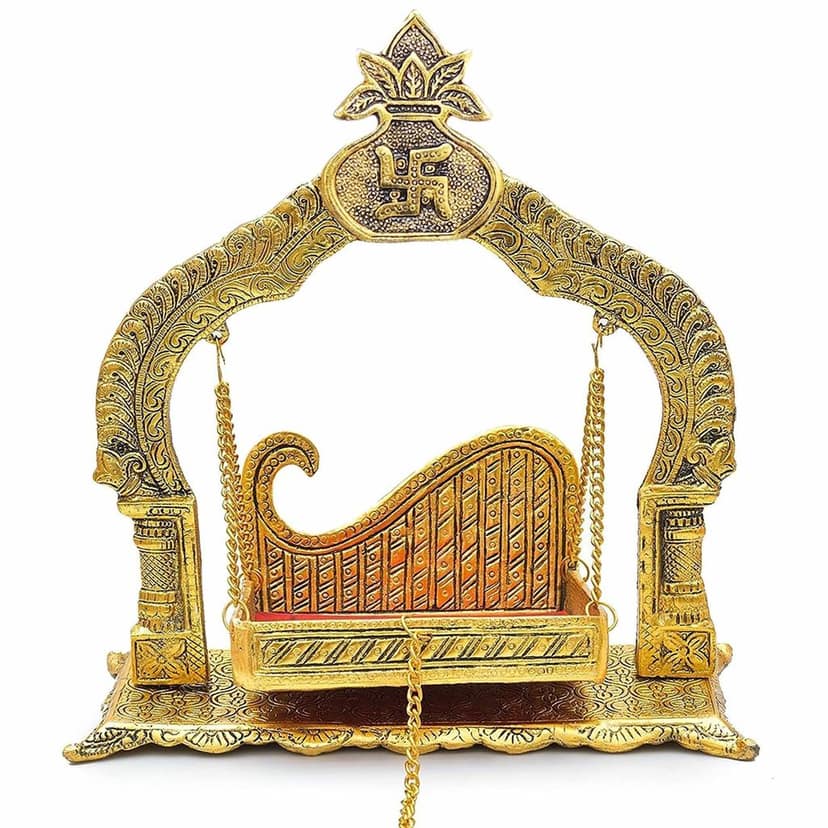 Aluminium Showpiece Kalash Jhula Statue (ASMAS456 G) view 3
