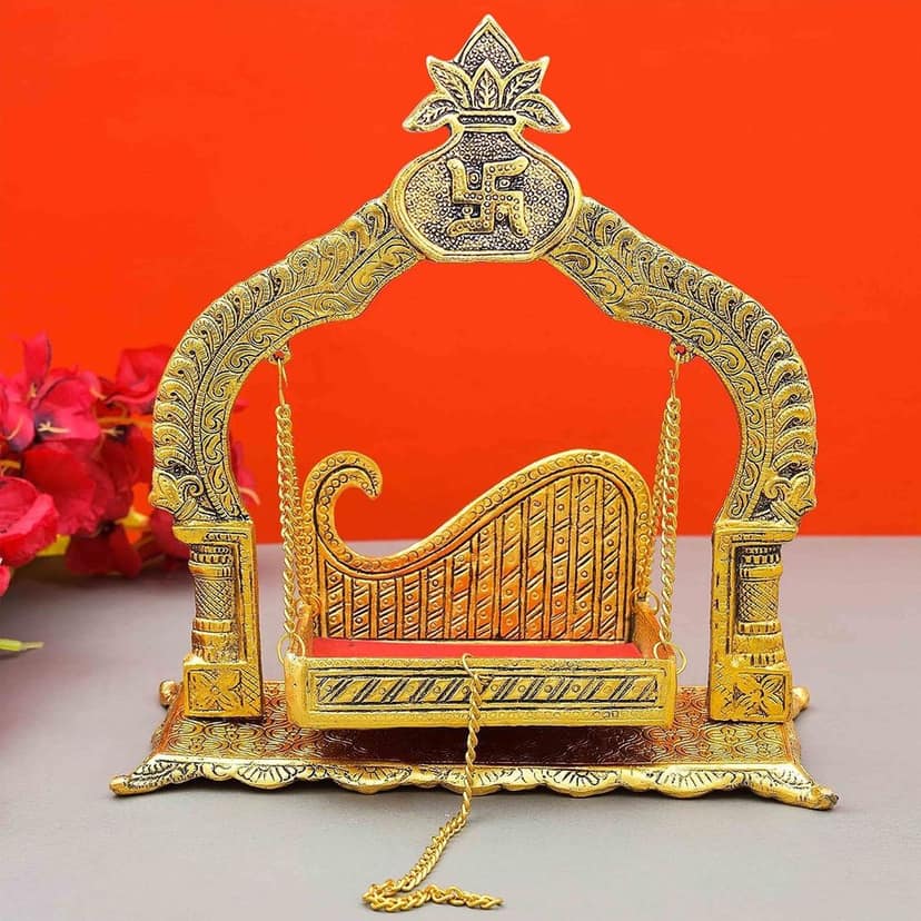 Aluminium Showpiece Kalash Jhula Statue (ASMAS456 G) view 4