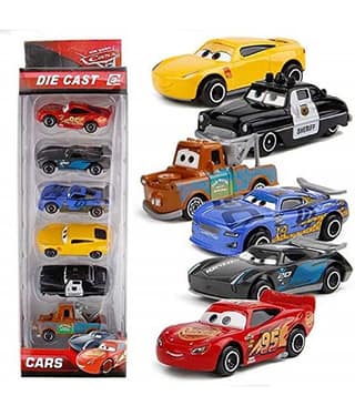 FEDIFU Mini Metal Die Cast Car Set of-6 Toy Vehicle Play Set Free Wheel High Speed Unbreakable Car for Kids, Small Racing Car for Exciting Playtime Adventures, Movie Vehicles Car for Kids