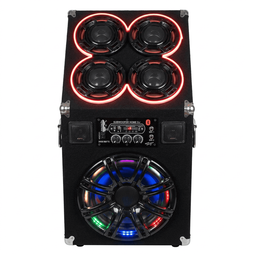 Party Box Bluetooth Speaker with 12 Inch Subwoofer, Built-in Amplifier, High Bass, Microphone Input, 33x15x16 Inch