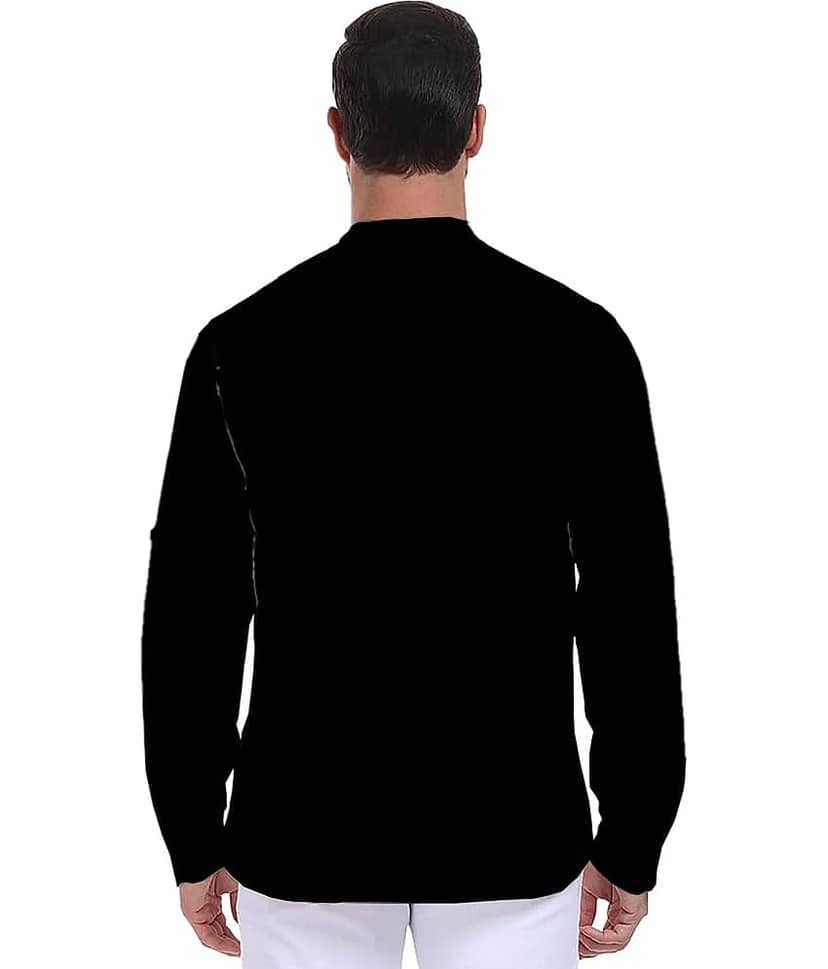 TrendiVastra Black Cotton Blend Men's Shirt Style Kurta ( Pack of 1 ) view 2