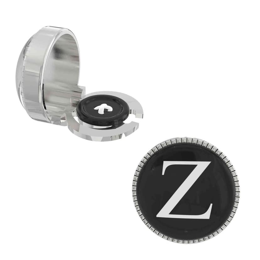The Smart Buttons - Shirt Button Cover Cufflinks for Men - Personalized Initials - Z