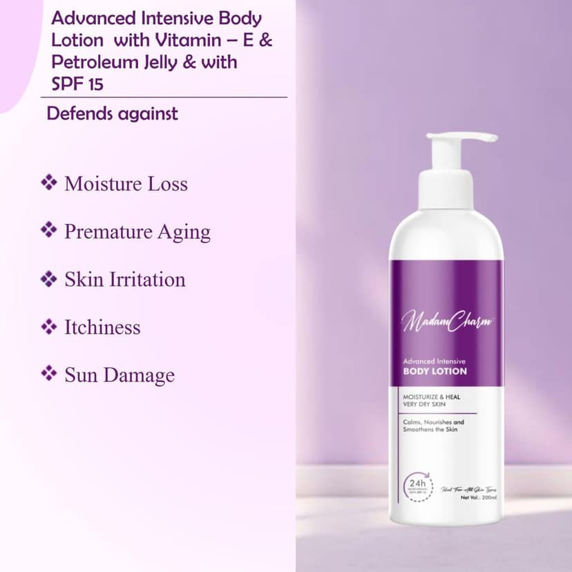MadamCharm Advanced Intensive Body Lotion 200ml | SPF 15 | Moisturize Heal Very Dry Skin | Vitamin E view 7