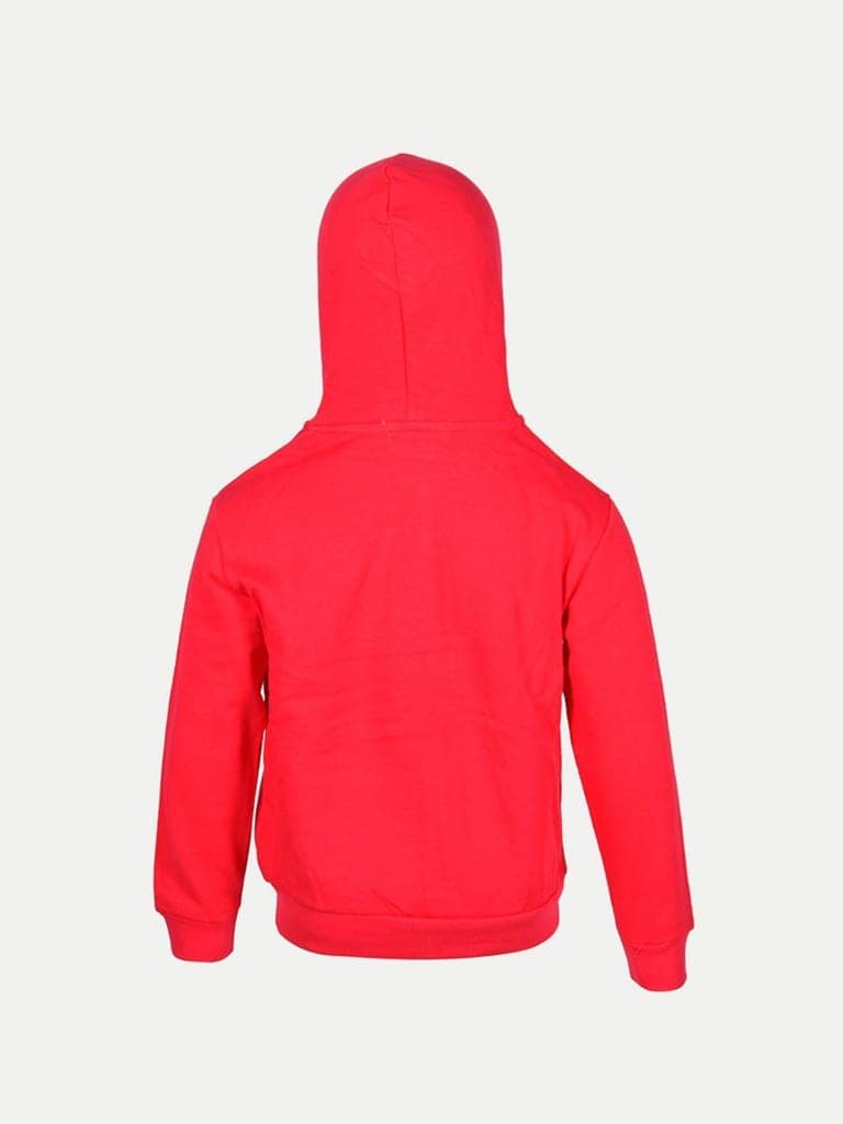 Girls Pink Printed Hooded Sweatshirt view 4