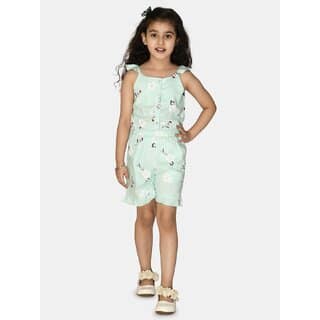 Kids Cave Printed Girls Jumpsuit