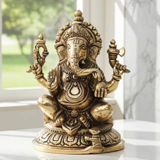 Brass Showpiece Ganesh Ji Statue (BSMAS1337 G)