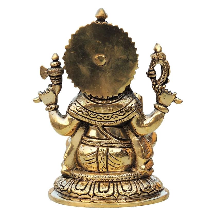 Brass Showpiece Ganesh Ji Statue (BSMAS1337 G) view 3