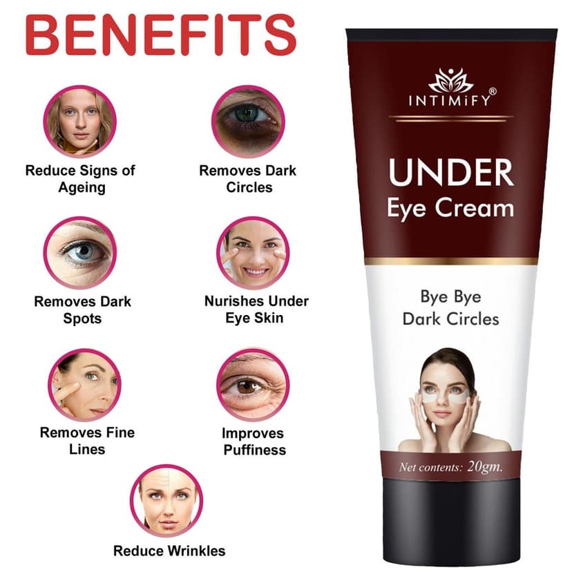 Intimify Under eye cream, dark circle cream, eye lift cream, dark circle remover, wrinkles cream, 20 g view 4