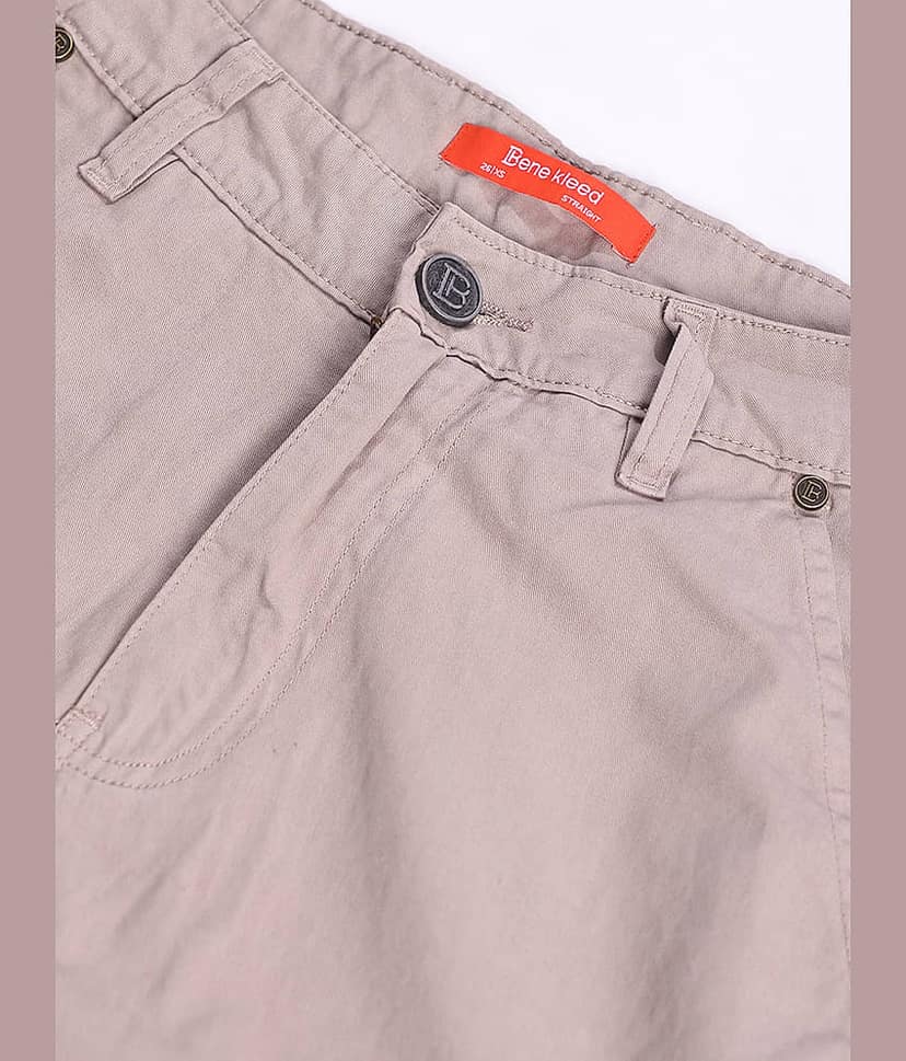 Bene Kleed Women Cotton Casual Trousers ( Grey ) view 6